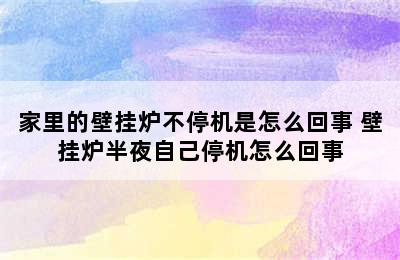 家里的壁挂炉不停机是怎么回事 壁挂炉半夜自己停机怎么回事